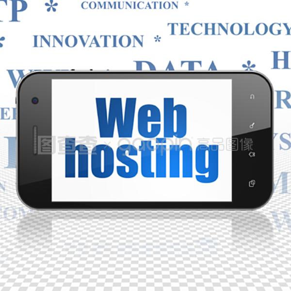 顯示網(wǎng)絡(luò)主機(jī)的網(wǎng)絡(luò)開(kāi)發(fā)概念智能手機(jī)